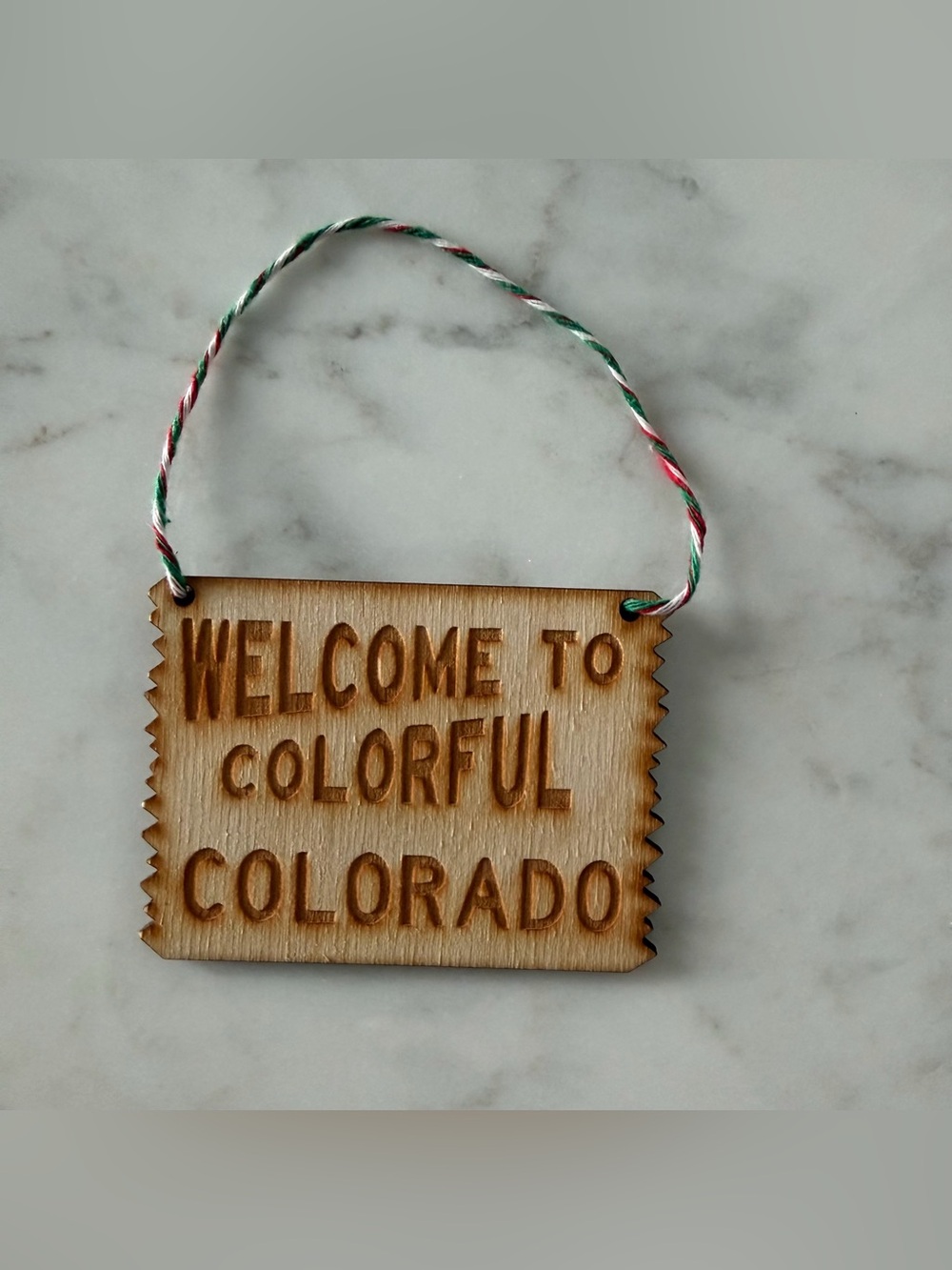 Welcome To Colorful Colorado, Mini Sign, Christmas Tree Ornament